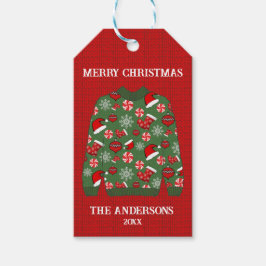 Frohe Weihnachten Red Green Ugly Sweater Geschenkanhänger