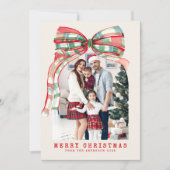 Frohe Weihnachten Red Green Watercolor (Vorderseite)