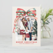 Frohe Weihnachten Red Green Watercolor (Stehend Vorderseite)