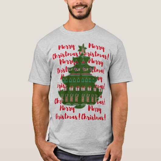 Frohe Weihnachten Red Green Weihnachtsbaum T-Shirt (Vorderseite)