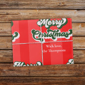 Frohe Weihnachten Red Green Whimsical Retro Custom Geschenkpapier Set