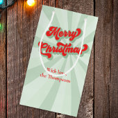 Frohe Weihnachten Red Green Whimsical Retro Custom Kleine Geschenktüte