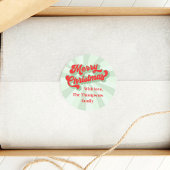 Frohe Weihnachten Red Green Whimsical Typografie Runder Aufkleber