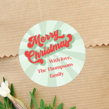 Frohe Weihnachten Red Green Whimsical Typografie