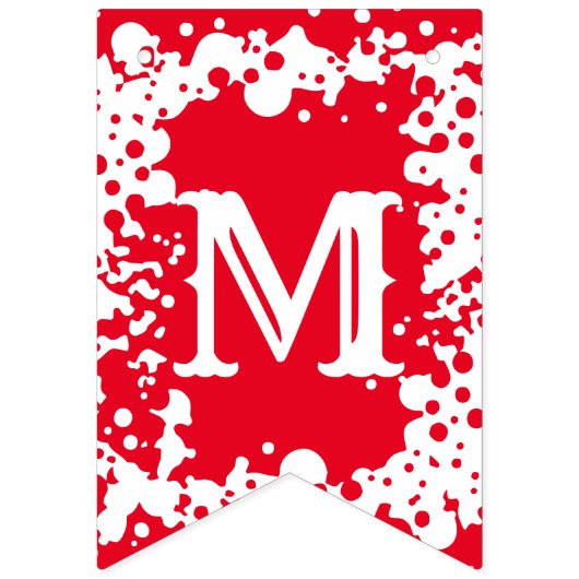 Frohe Weihnachten Red Green White Gemustert Wimpelkette (Erste Fahne)