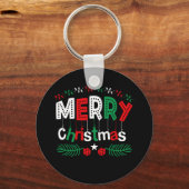 Frohe Weihnachten Red Green White Schlüsselanhänger (Vorderseite)