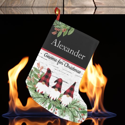 Frohe Weihnachten Red Hat Kariert Gnome Kleiner Weihnachtsstrumpf