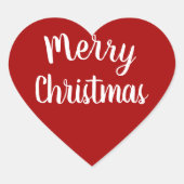 Frohe Weihnachten Red Herz-Aufkleber (Vorderseite)