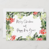 Frohe Weihnachten Red Holly Modern Script (Vorderseite)