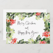 Frohe Weihnachten Red Holly Modern Script (Vorne/Hinten)