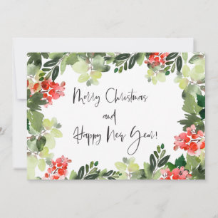 Frohe Weihnachten Red Holly Modern Script
