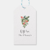 Frohe Weihnachten Red Holly Modern Script Geschenkanhänger (Rückseite)