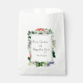 Frohe Weihnachten Red Holly Modern Script Geschenktütchen (Vorderseite)