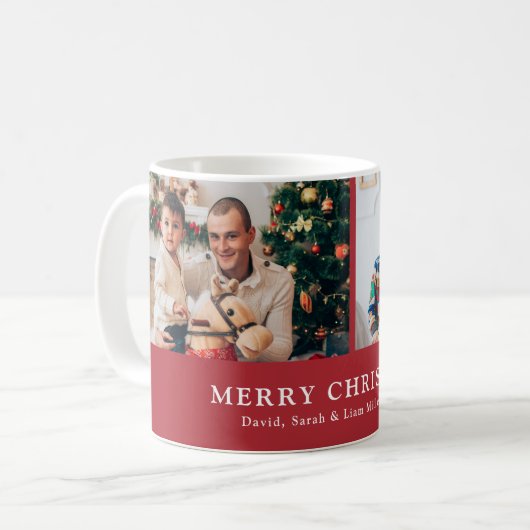 Frohe Weihnachten Red Kaffeetasse (Vorderseite Links)