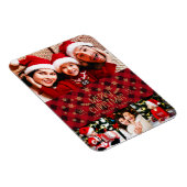 Frohe Weihnachten Red Kariert Gold Snowflakes 4 Fo Magnet (Rechte Seite)