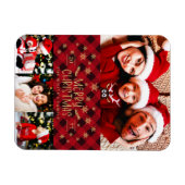 Frohe Weihnachten Red Kariert Gold Snowflakes 4 Fo Magnet (Horizontal)