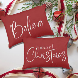 Frohe Weihnachten Red Modern Holiday Dekokissen