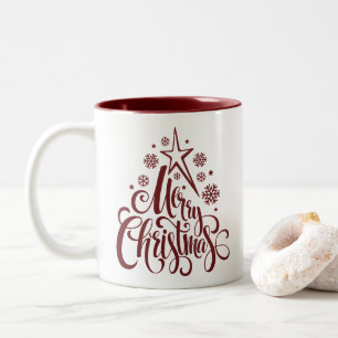 Frohe Weihnachten Red Modern Zweifarbige Tasse