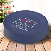 Frohe Weihnachten Red Navy Blue Simple Minimalisti Pappteller