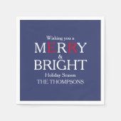 Frohe Weihnachten Red Navy Blue Simple Minimalisti Serviette (Vorderseite)