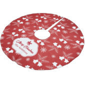 Frohe Weihnachten Red Pattern Weihnachtsglocke Polyester Weihnachtsbaumdecke (Schrägansicht)