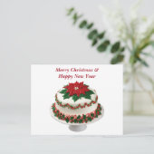 Frohe Weihnachten Red Poinsettia Cake (Stehend Vorderseite)