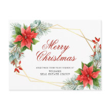 Frohe Weihnachten Red Poinsettia Corporate Gruß