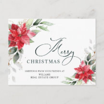 Frohe Weihnachten Red Poinsettia Corporate Gruß