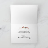 Frohe Weihnachten Red Poinsettia Floral Inside Fot (Innenseite)