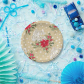 Frohe Weihnachten Red Poinsettia Pappteller (Party)