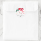 Frohe Weihnachten Red Poinsettia Runder Aufkleber (Tasche)