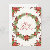 Frohe Weihnachten Red Poinsettia und Berries (Vorne/Hinten)