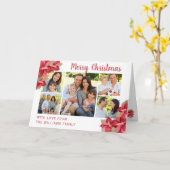 Frohe Weihnachten Red Poinsettia Watercolor Holida Karte (Gelbe Blume)