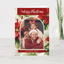 Frohe Weihnachten Red Poinsettias Personalisiertes