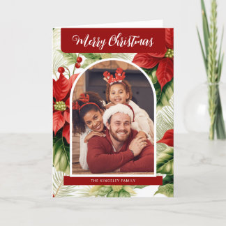 Frohe Weihnachten Red Poinsettias Personalisiertes