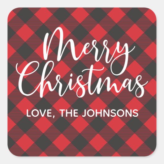 Frohe Weihnachten Red Quadratischer Aufkleber (Vorderseite)