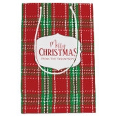 Frohe Weihnachten Red Rustic Holiday Bauernhof Kar Mittlere Geschenktüte (Vorderseite)