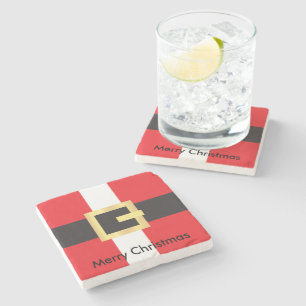 Frohe Weihnachten Red Santa Anzug Steinuntersetzer