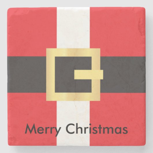 Frohe Weihnachten Red Santa Anzug Steinuntersetzer (Vorderseite)