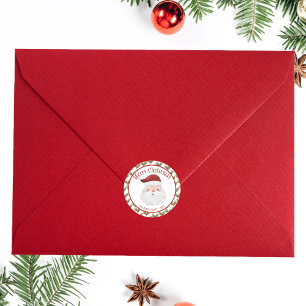 Frohe Weihnachten Red Santa Claus Runder Aufkleber