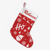 Frohe Weihnachten Red Santa Pattern Kleiner Weihnachtsstrumpf (Vorderansicht (hängend))