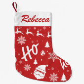 Frohe Weihnachten Red Santa Pattern Kleiner Weihnachtsstrumpf (Vorderseite)