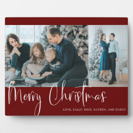Frohe Weihnachten Red Script 2 Foto Collage Urlaub Fotoplatte