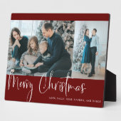Frohe Weihnachten Red Script 2 Foto Collage Urlaub Fotoplatte (Seite)