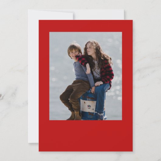 Frohe Weihnachten Red Script 3 Foto Collage (Rückseite)