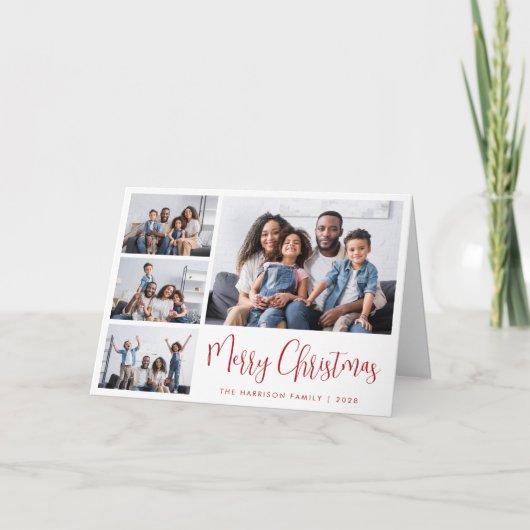 Frohe Weihnachten Red Script 4 Foto (Vorderseite)