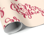 Frohe Weihnachten Red Script Holiday Geschenk Geschenkpapier (Rolleneckpunkt)