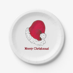 Frohe Weihnachten Red Secret Santa Claus Hat Pappteller