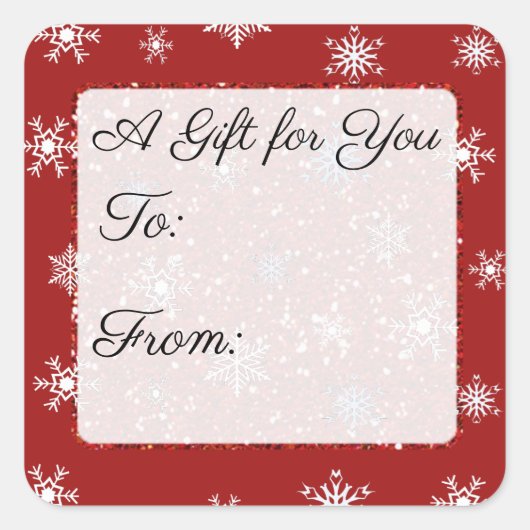 Frohe Weihnachten Red Snowflake zu und von Sticker (Vorderseite)