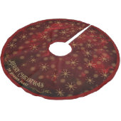 Frohe Weihnachten Red Snowflakes Pattern Polyester Weihnachtsbaumdecke (Schrägansicht)